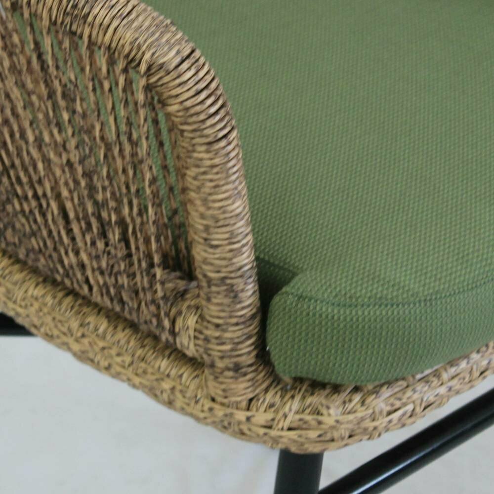 Кресло садовое плетеное из ротанга Паулина от Malacca, цвет- индийское дерево с подушкой Олефин
