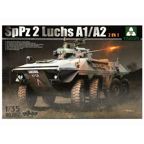 2017 Takom Немецкий бронеавтомобиль SpPz 2 Luchas A1/A2 (2 в 1) (1:35) lre35225 модифицированная версия колёсного бронеавтомобиля m atv socom часть 3