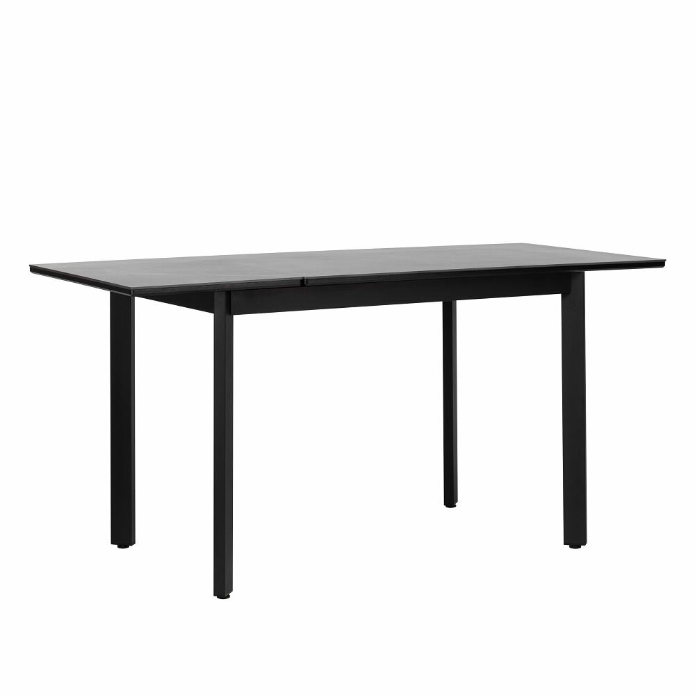 фото Стол кухонный, стол обеденный раздвижной Айлин 1Р, чёрные опоры, белый мрамор