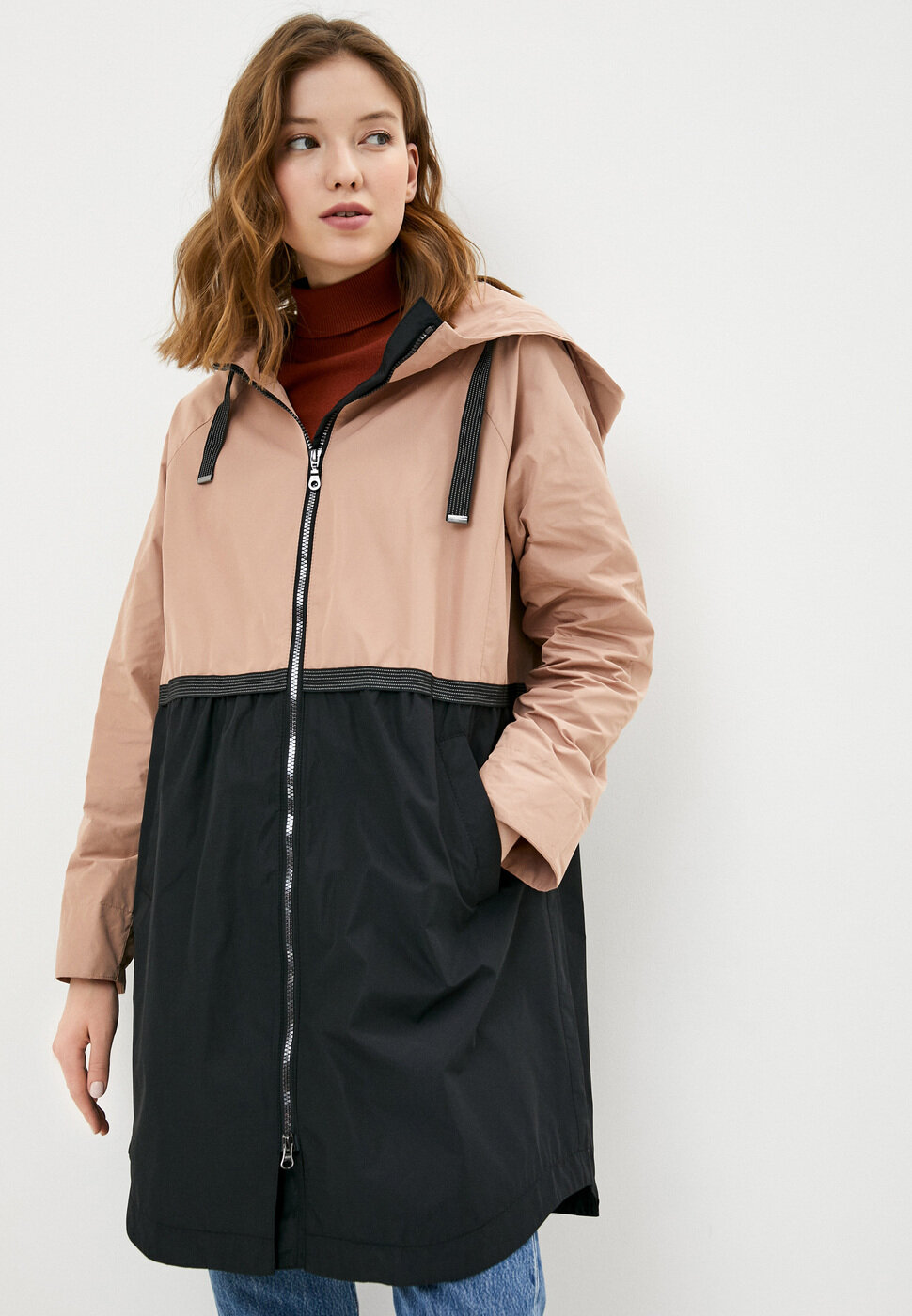 Куртка DIXI COAT Весна-лето 2020, размер 36, бежевый/черный