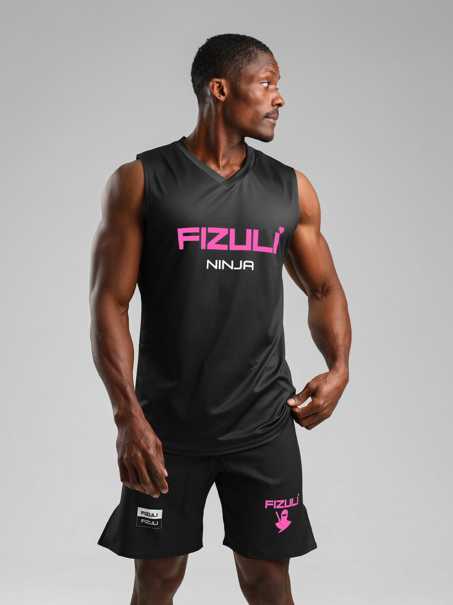 Майка спортивная FIZULI V-NECK, 1 шт., размер L, черный — фото 1