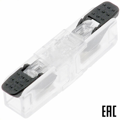 Зажим VSE-H61WК безвинтовой 1 пара х0,5-6,0 кв. мм. проходной прозрачный-черный (21 шт. в комплекте)