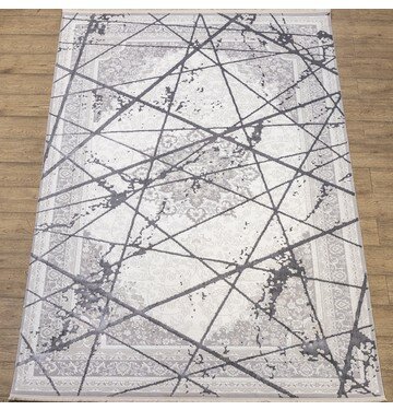 Ковер Турецкий Prado дизайн KB03A цвет WHITE / GRAY2 0.8x1.5м