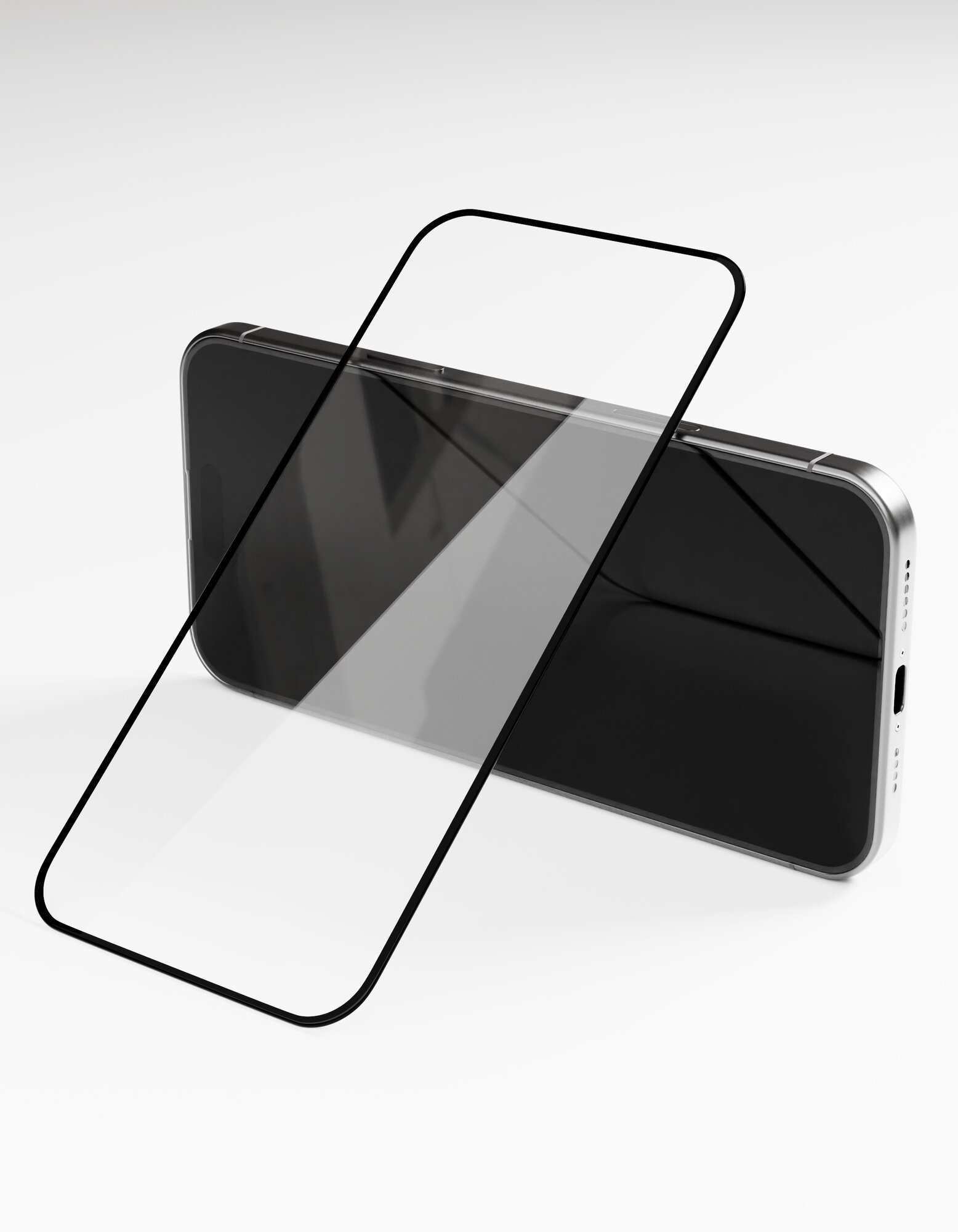 Защитное стекло для Apple iPhone 16 Plus VLP, A-Glass, черная рамка — фото 1