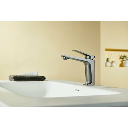 Смеситель СмартЖум Crystal N1001-GG, для раковины, латунь, аэратор, оружейная сталь