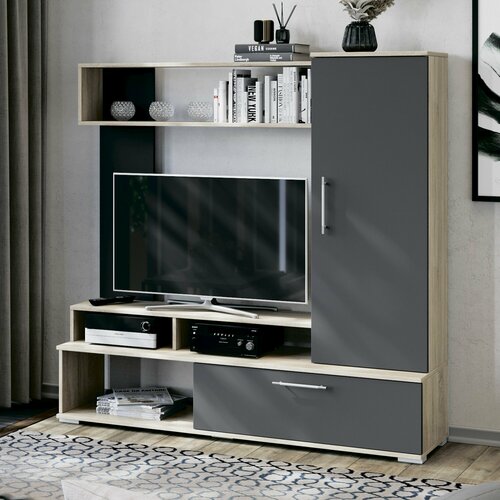 Гостиная тумба тв набор для гостиной графит серый дуб сонома Сиена 7799₽