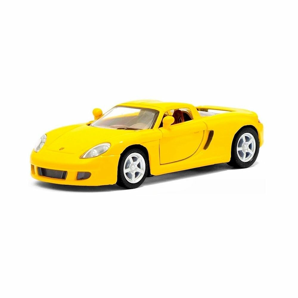 Модель машины Kinsmart "Porsche Carrera GT", масштаб 1:36, желтая инерционная