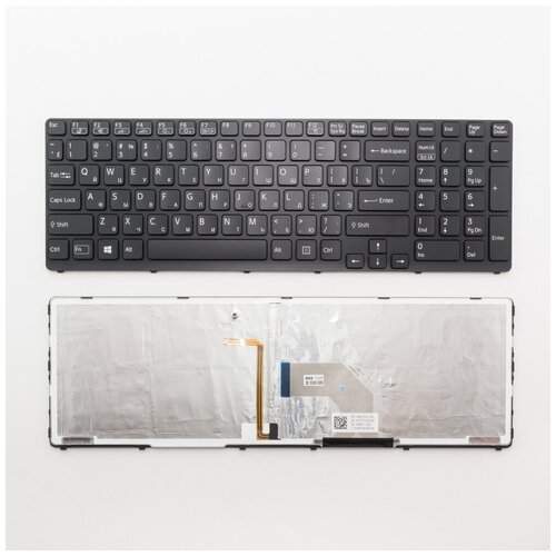 Клавиатура для ноутбука Sony SVE17 черная с рамкой с подсветкой 1360₽