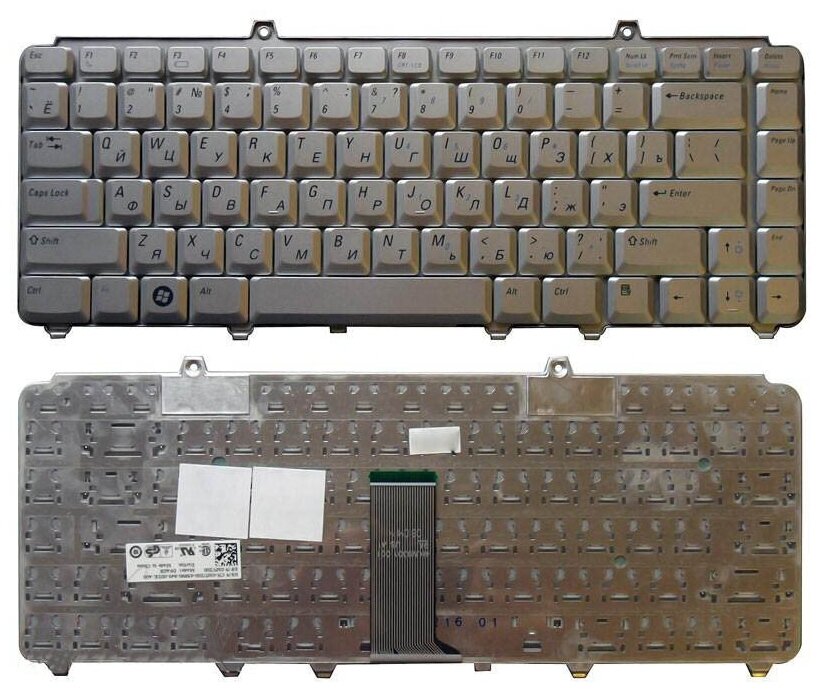Клавиатура для ноутбука Dell 0P458J русская серебристая 1070₽