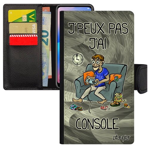 фото Ударопрочный чехол- книжка для // iphone 7 // "не могу - у меня приставка!" юмор шутка, utaupia, серый