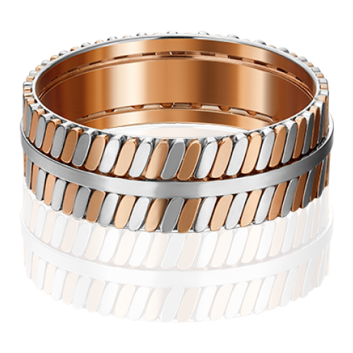 PLATINA jewelry Обручальное кольцо из комбинированного золота без камней 01-4810-00-000-1111-54, размер 16