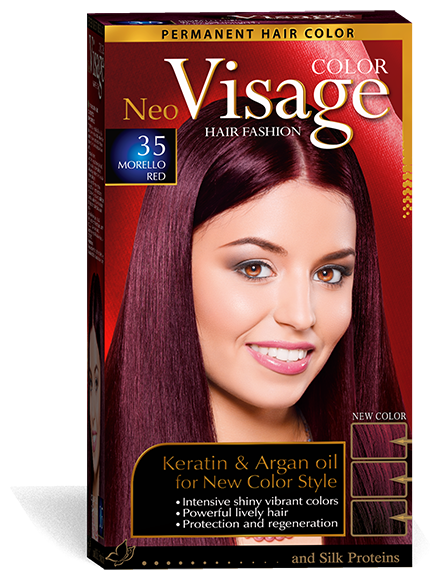 COLOR Visage Стойкая крем-краска для волос, 35 темная вишня / Morello Red