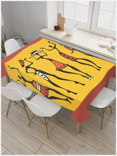 Изображение товара Прямоугольная водоотталкивающая скатерть на стол "Африканское веселье" 145х180, JoyArty