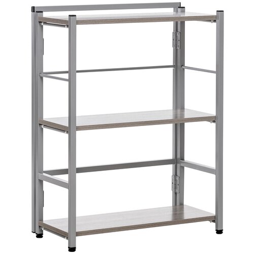 Стеллаж раскладной Leset Пако 800 цвет каркас серый, Атлас Светлый