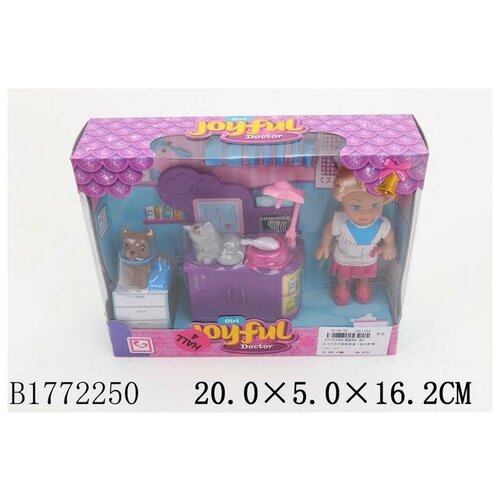 Мини-кукла в наборе Маша-ветврач (12 см) питомцы и аксессуары