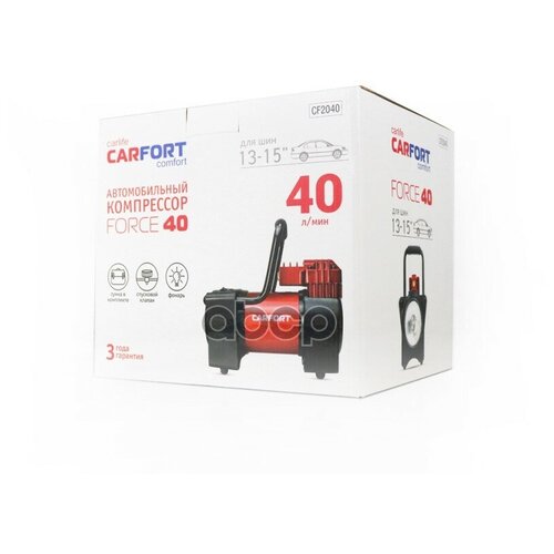 Компрессор А/М Carfort Force -40 12v. 10amp, 40 Л/Мин С Фонарем (1/8) CARFORT арт. CF-2040