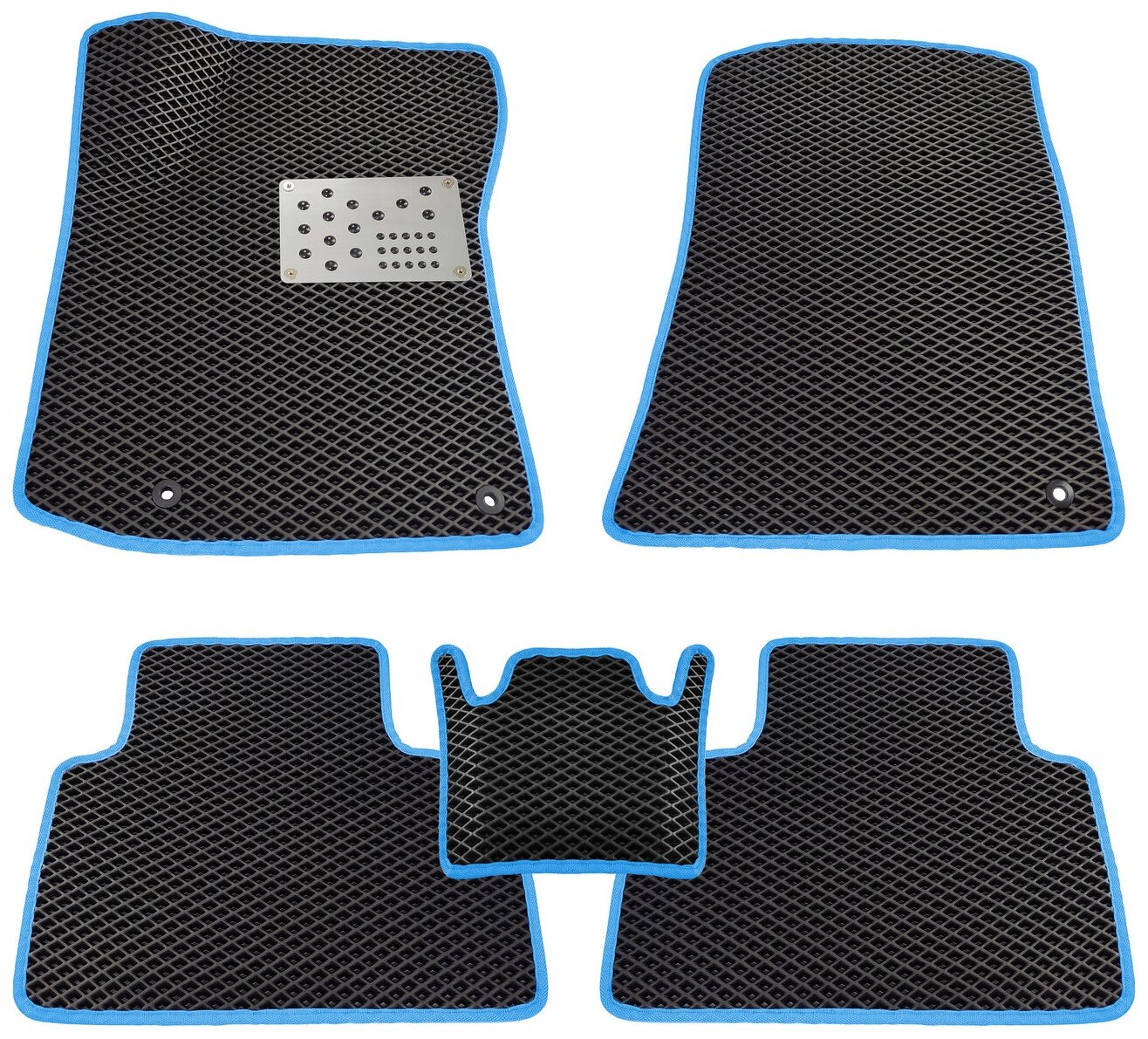Автоковрики AutoTORO из материала ЭВА (EVA ЕВА) для Datsun Mi-Do 2014-2020 / комплект из 5шт / 3D-лапа / подпятник AL / черный ромб