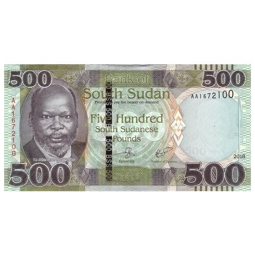 Южный Судан 500 фунтов 2018 г Белый Нил UNC банкнота номиналом 500 фунтов 2018 года южный судан