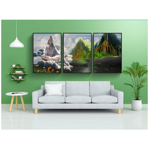 фото Набор модулных постеров для интерьера "шива, бог, божество" 60x90 см. в тубусе, без рамки lotsprints