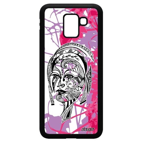 фото Противоударный чехол на телефон // galaxy j6 2018 // "портрет женщины" девушка дизайн, utaupia, розовый