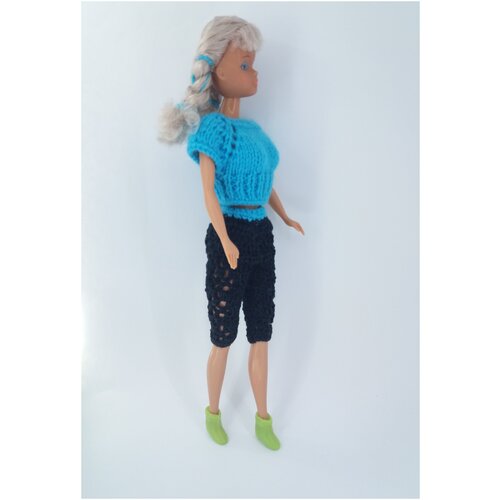 фото Бриджи и кроп-свитер с коротким рукавом для кукол barbie (комплект "kroplook") maryeva