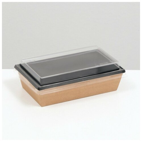 Салатник с купольной крышкой, черный, 0,8 л 20х12х5 см (10 шт)