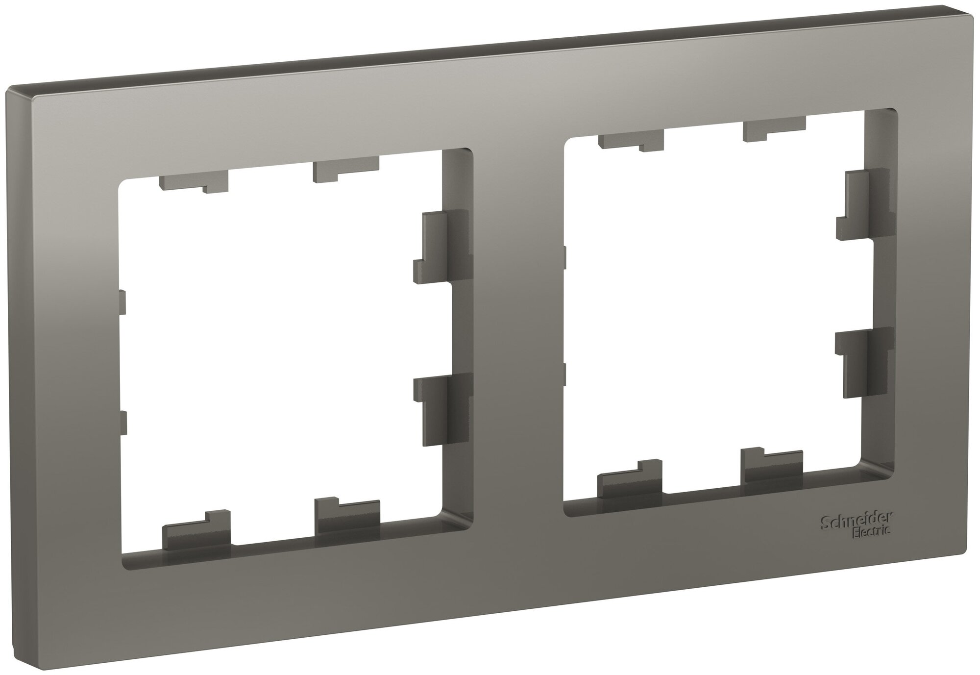 Рамка 2-м AtlasDesign универс. сталь SchE, SCHNEIDER ELECTRIC ATN000902 (1 шт.)