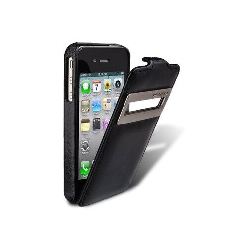 фото Кожаный чехол melkco для apple iphone 4/4s - jacka id type (vintage black) - черный
