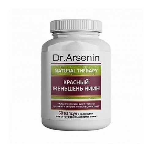 Купить Dr. Arsenin, Концентрированный пищевой продукт Natural therapy (Натуротерапия) красный женьшень ниин 60к, Dr.Arsenin