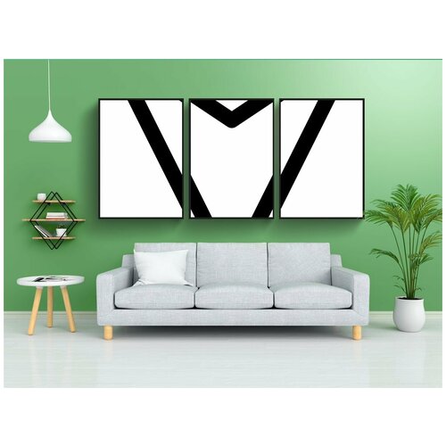 фото Набор модулных постеров для интерьера "стрела, вниз, треугольник" 60x90 см. в тубусе, без рамки lotsprints