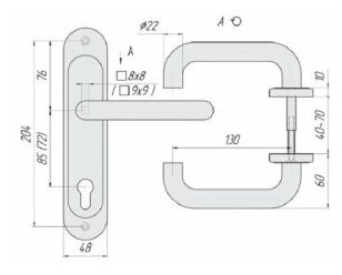 Ручка дверная на планке Crit Крит 85-5858 нержавейка. - фотография № 3