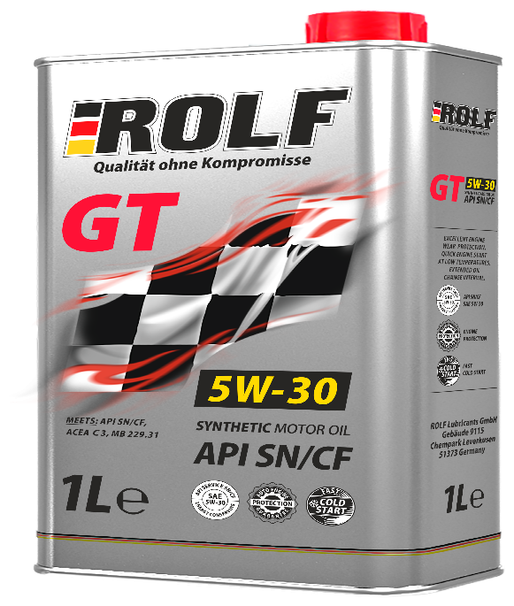 Синтетическое моторное масло ROLF GT 5W-30, C3 SN/CF, 4L