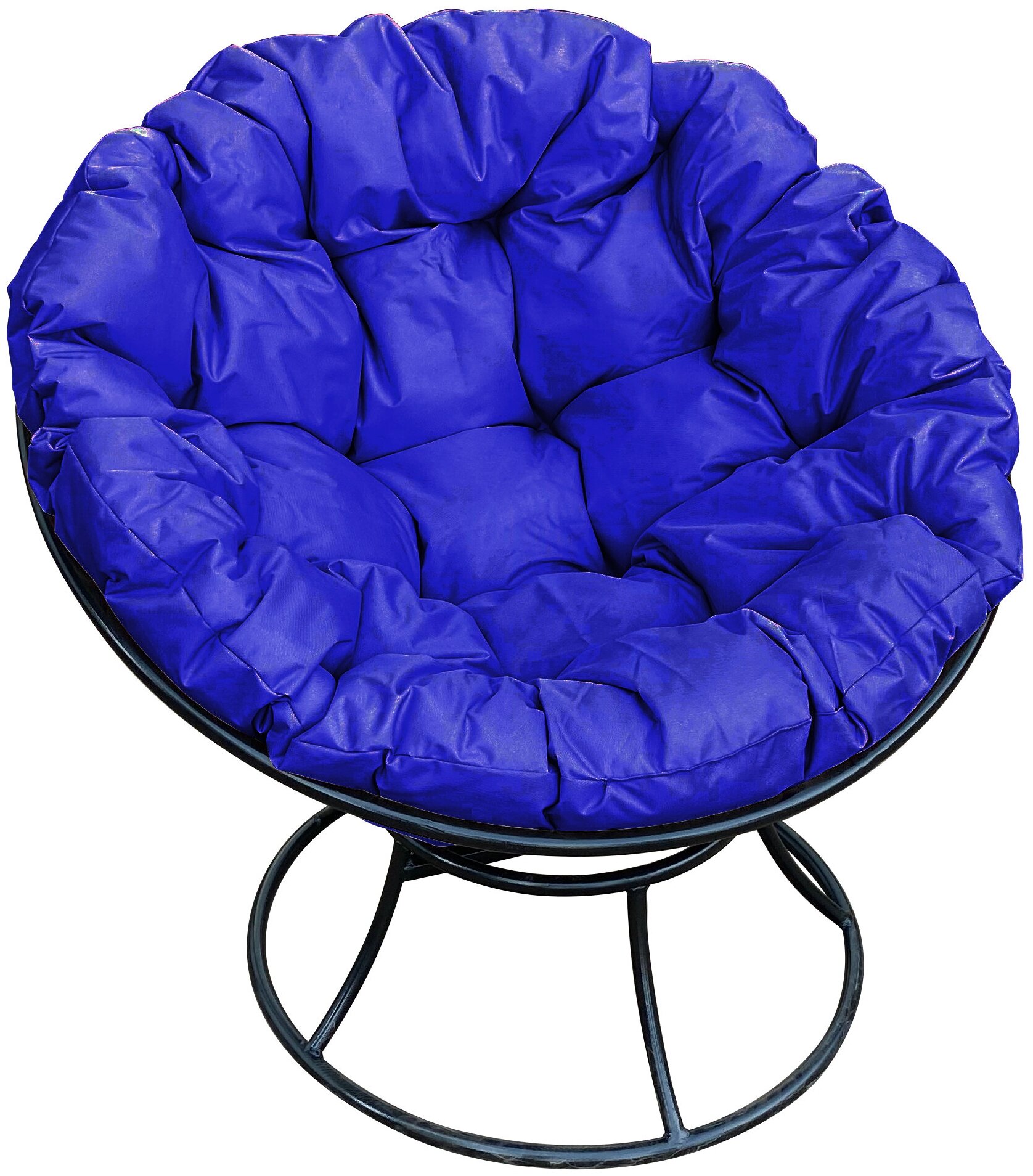 Кресло m-group папасан чёрное, синяя подушка - фотография № 1