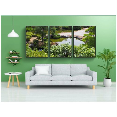 фото Набор модулных постеров для интерьера "zen, япония, сад" 60x90 см. в тубусе, без рамки lotsprints