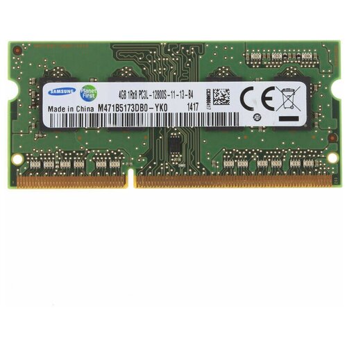 Оперативная память DDR3L 4Gb 1600 Mhz Samsung M471B5173DB0-YK0 So-Dimm PC3L-12800 оперативная память ddr3l 8gb 1600 mhz sk hynix hmt41gs6afr8a pb so dimm pc3l 12800