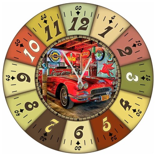 фото Svs настенные часы svs 3502407 ретро гараж