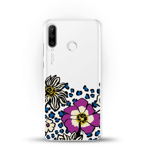 фото Силиконовый чехол цветы с узором на huawei p30 lite andy & paul