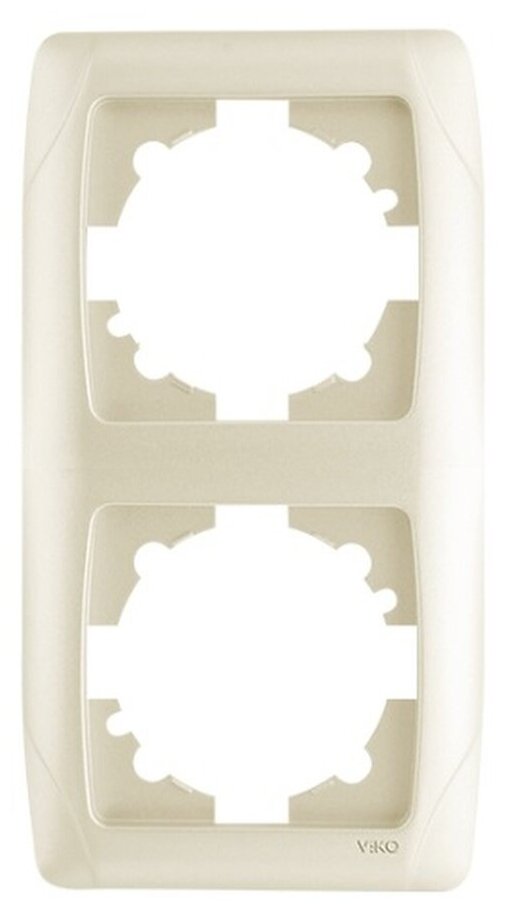 фото Рамка двойная для розеток кремовый Carmen Viko вертикальная скрытая, 90572002