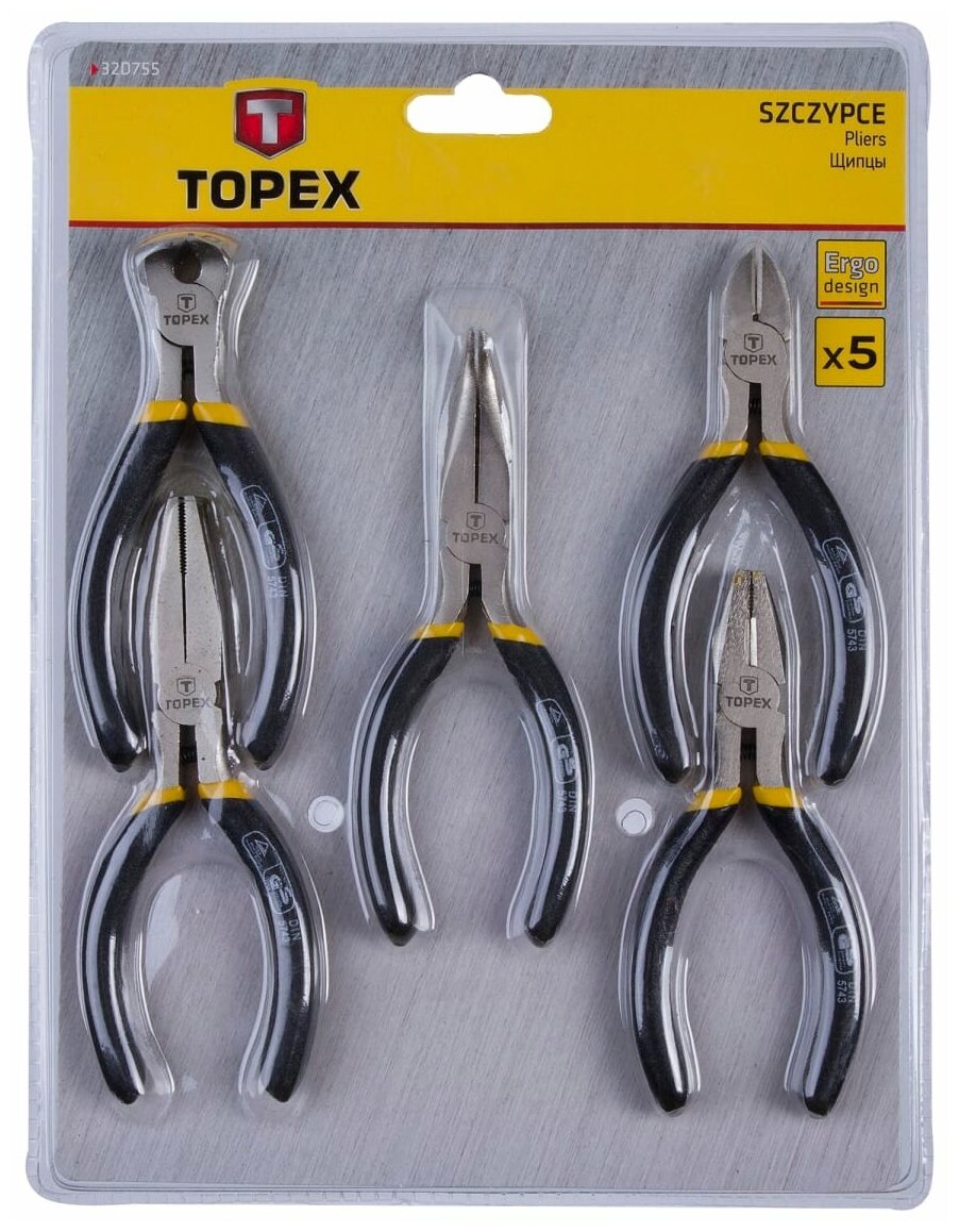 Набор инструментов Topex прецизионный шарнирно-губцевый 5 шт. - фотография № 3