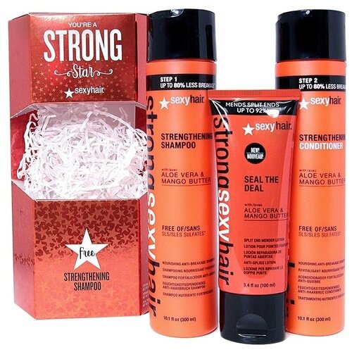 фото Sexy hair набор для волос strong sexy hair trio сильное трио (шампунь 300мл + кондиционер 300мл + бальзам 100мл)