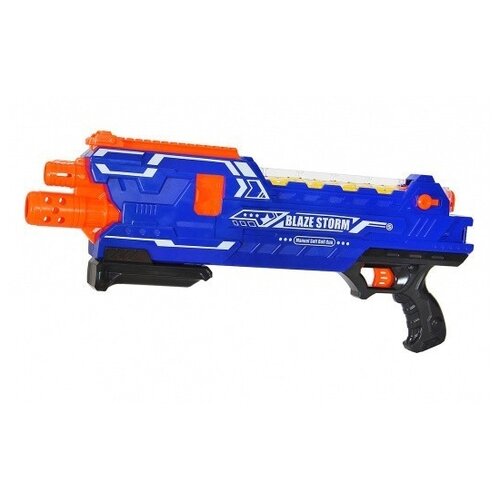 Игрушка Автомат ZeCong Toys BlazeStorm с мягкими пулями ZC7096, синий/оранжевый оружие для мальчиков zecong toys автомат blazestorm с мягкими пулями на батарейках 7050