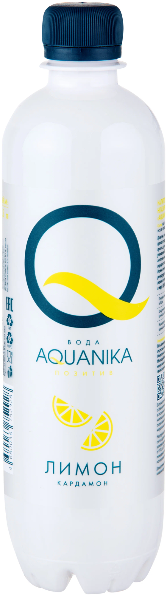 Напиток безалкогольный негазированный "AQUANIKA. Лимон-кардамон." Positive ПЭТ 1х12х0,5л