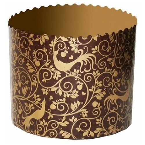 Форма бумажная • 150 г h85d70 мм кулич круглая коричневая NN • 1 шт