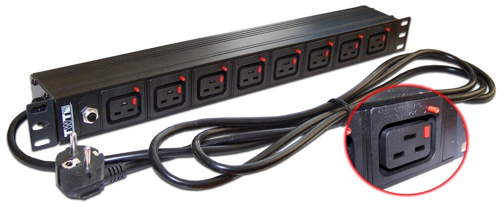 Блок распределения питания Lanmaster TWT-PDU-16A8C9L-3.0 - фото №1