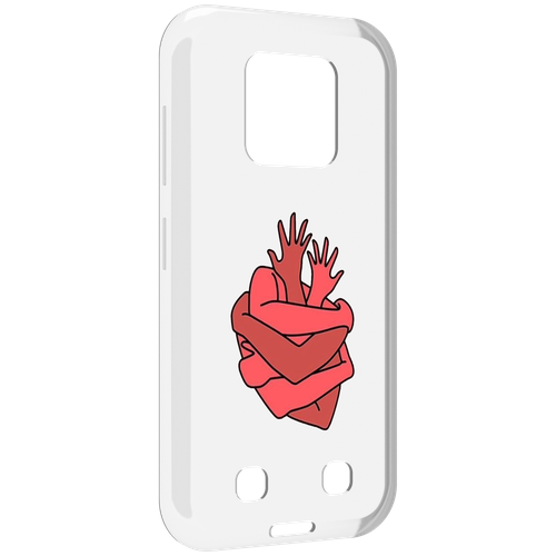 чехол mypads медовое сердце для oukitel wp18 задняя панель накладка бампер Чехол MyPads сердце из ручек для Oukitel WP18 задняя-панель-накладка-бампер