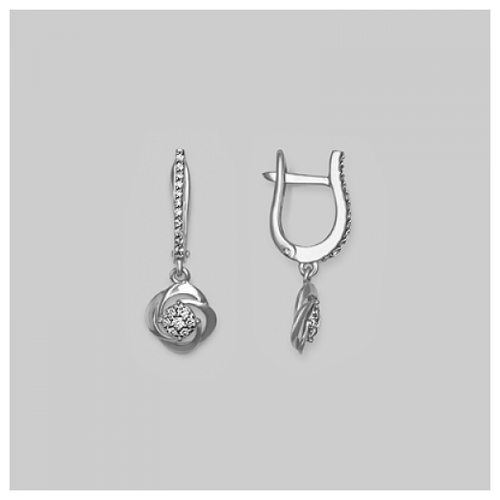 PLATINA jewelry Серьги из белого золота с бриллиантом 02-0938-00-101-1120-30