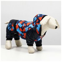 Комбинезон для собак КНР на меховом подкладе, с капюшоном, размер XL