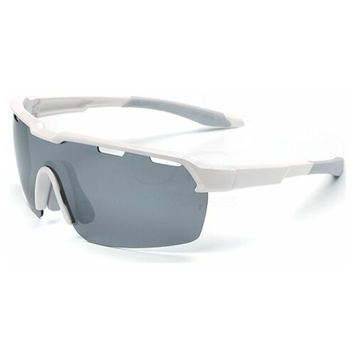 Солнцезащитные очки Mo eyewear, монолинза, оправа: пластик, спортивные, с защитой от УФ, белый