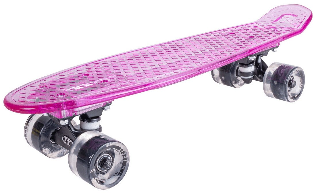 Скейтборд с LED подсветкой Transparent 22" Light (pink)