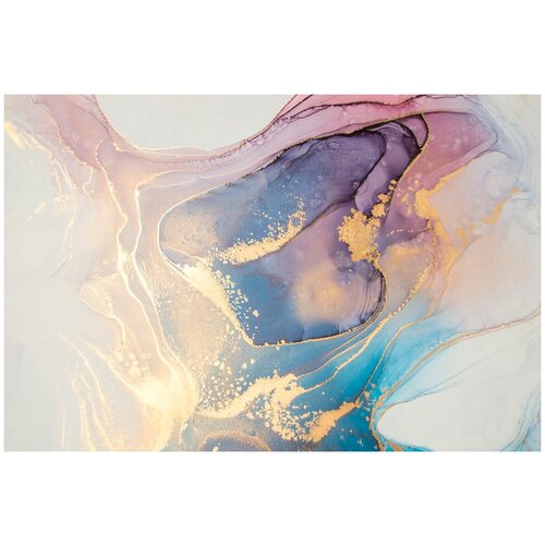 Фотообои Уютная стена Невесомые акварельные разводы с золотом 410х270 см Бесшовные Премиум единым полотном 20920₽